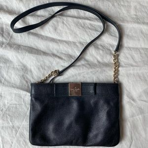 Kate Spade black leather cross body satchel bag